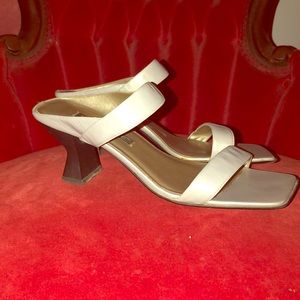 leather shave heel mules